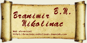 Branimir Mikolinac vizit kartica